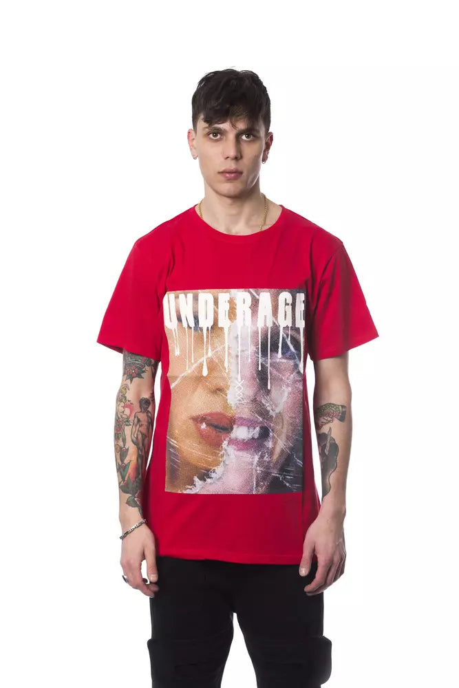 Red Cotton Men's T-Shirt
