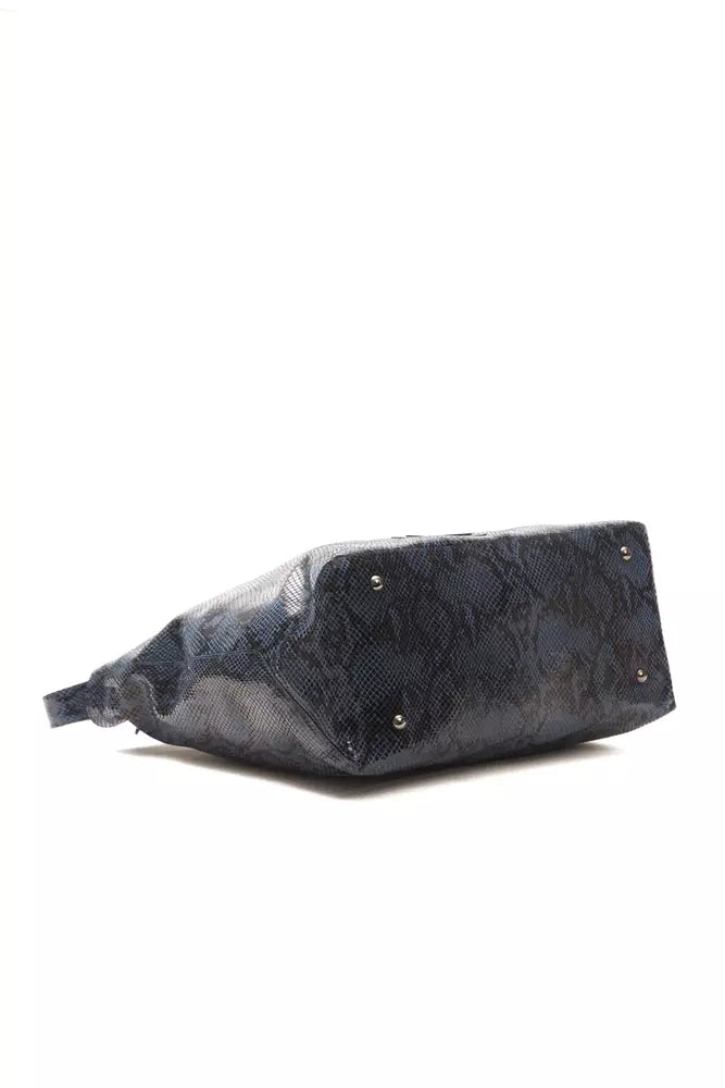 Blue Leather Women Shoulder Bag