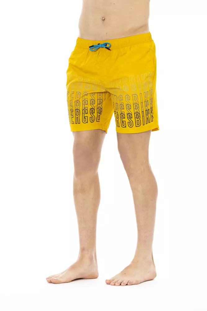 Light Blue Polyester Men's Swimsuit