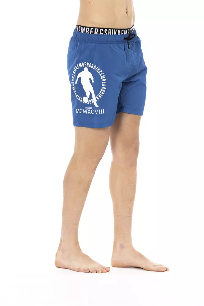 Black Polyester Men Swimsuit