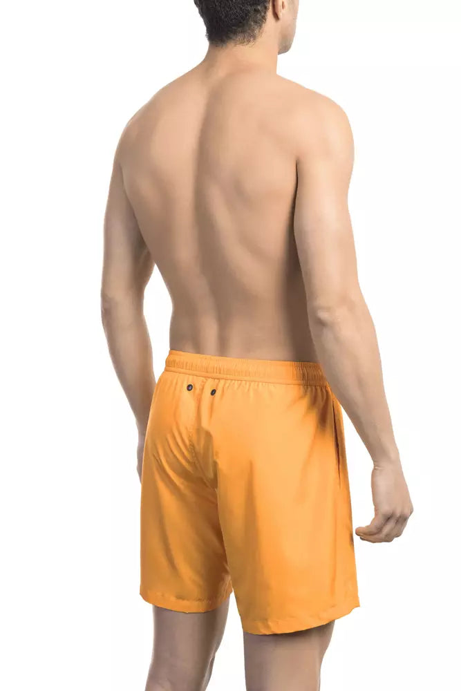 Black Polyester Men Swimsuit