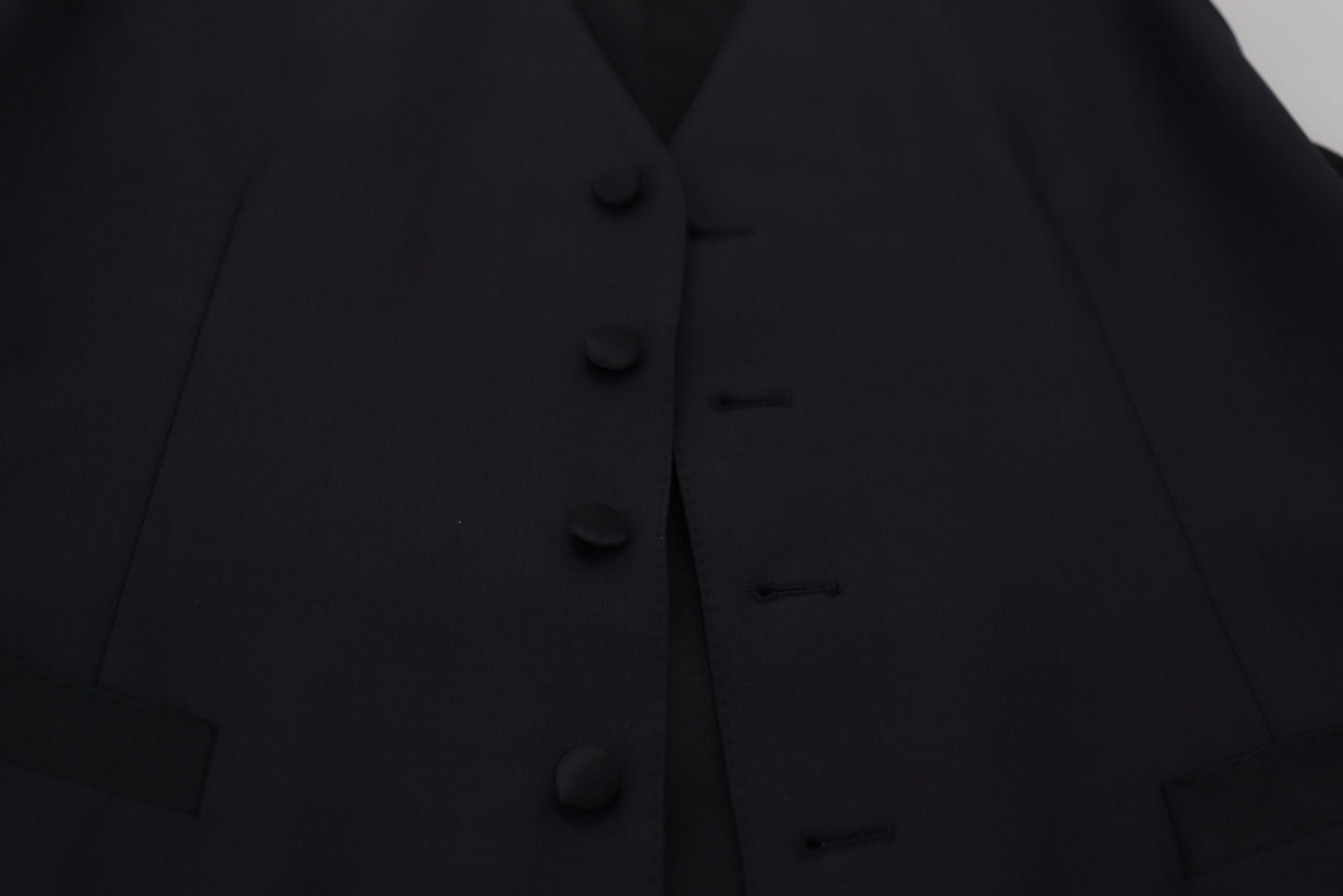 Dark Blue Wool Stretch Waistcoat Formal Vest