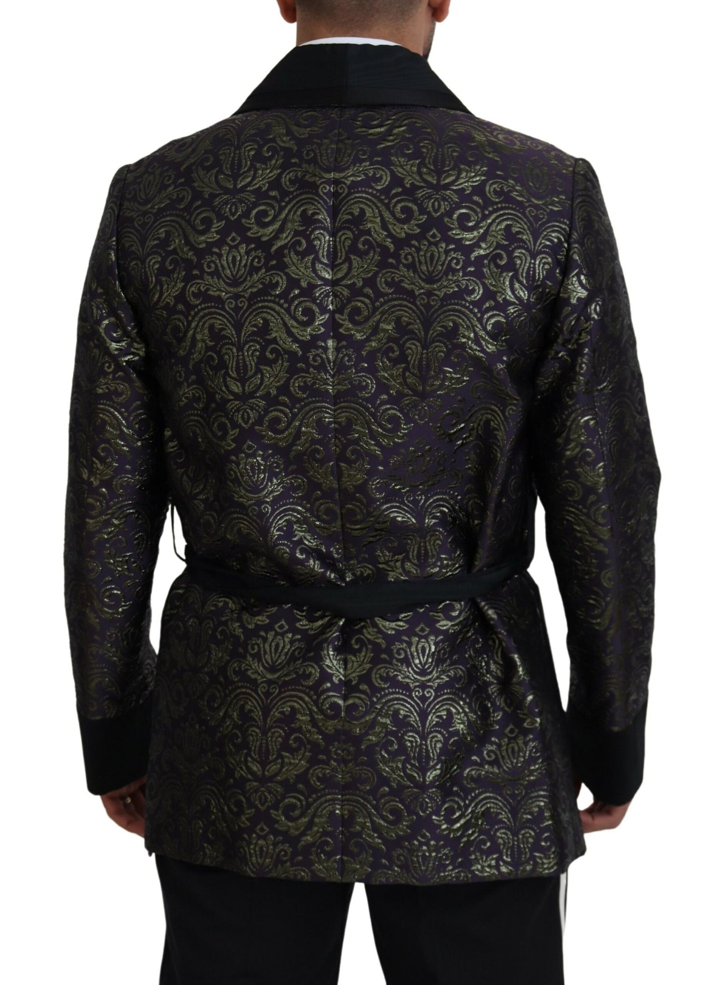 Dark Gray Purple Baroque Jacket Blazer Robe