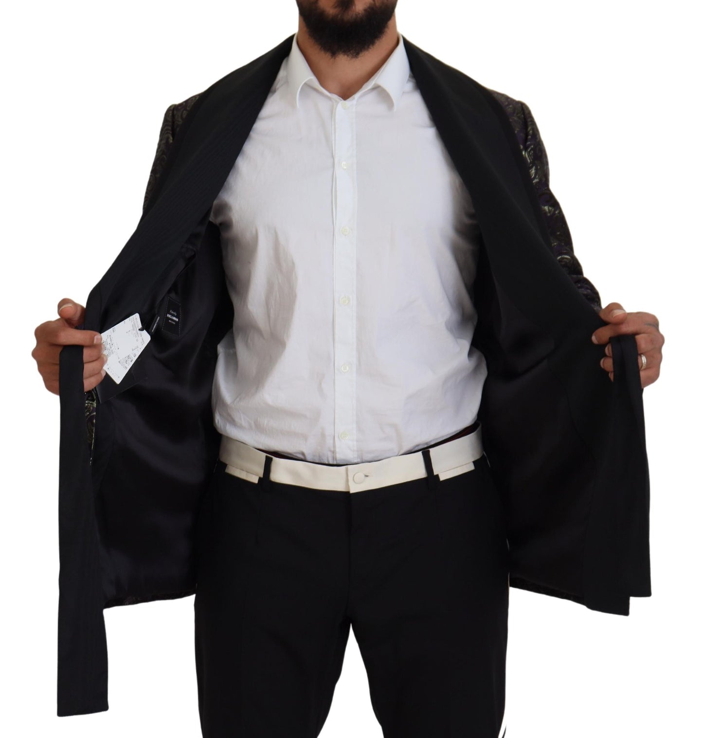 Dark Gray Purple Baroque Jacket Blazer Robe