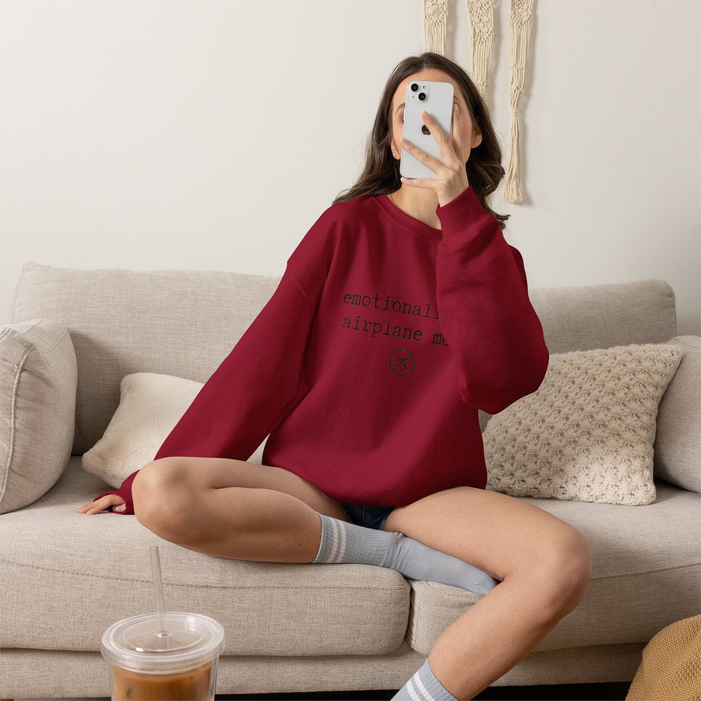 Emotionally on Airplane Mode Sweatshirt | Unisex Sweatshirt