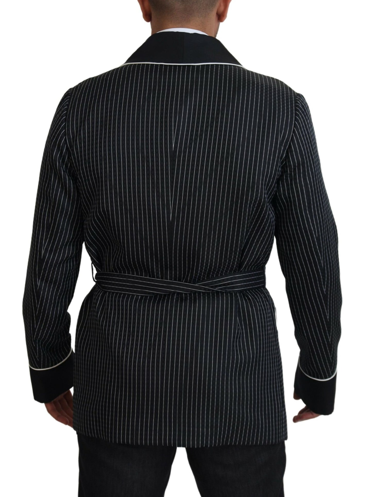 Dark Gray Robe Striped DG Patch Jacket Men Blazer