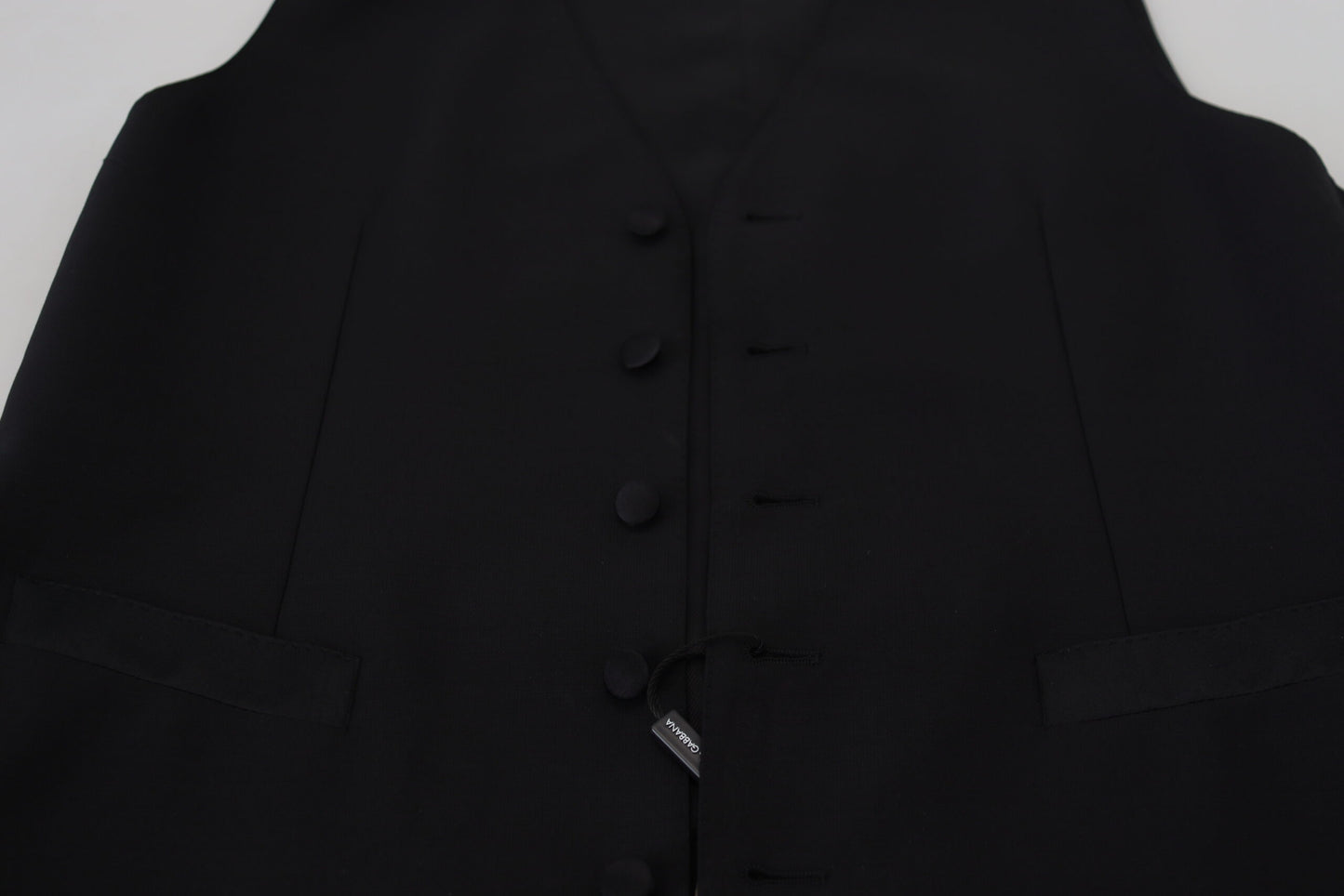 Dark Gray Virgin Wool Waistcoat Formal Vest
