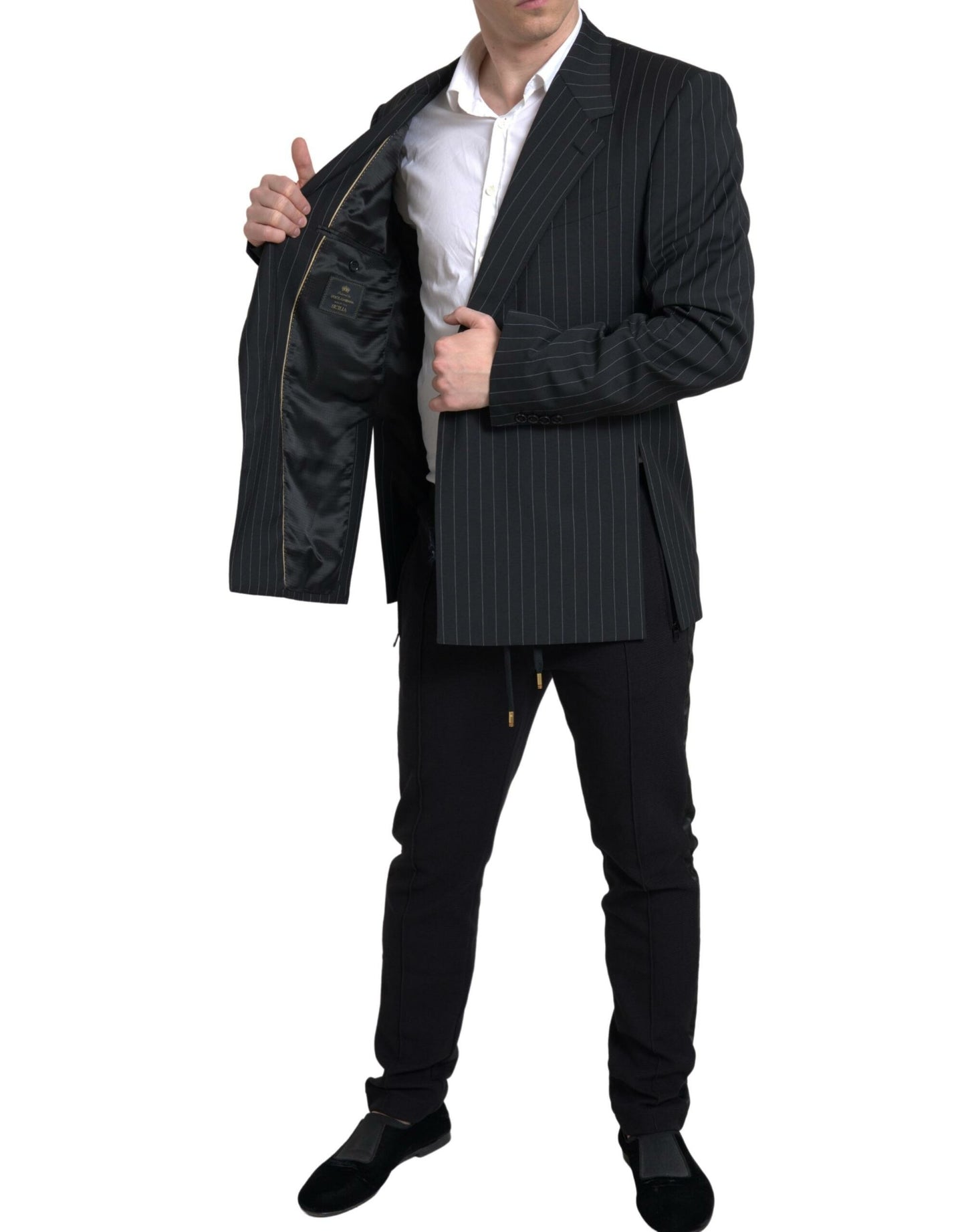 Dark Gray Single Breasted SICILIA Blazer