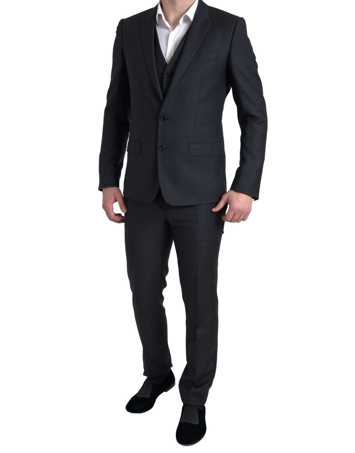 Dark Gray 3 Piece Single Breasted MARTINI Suit