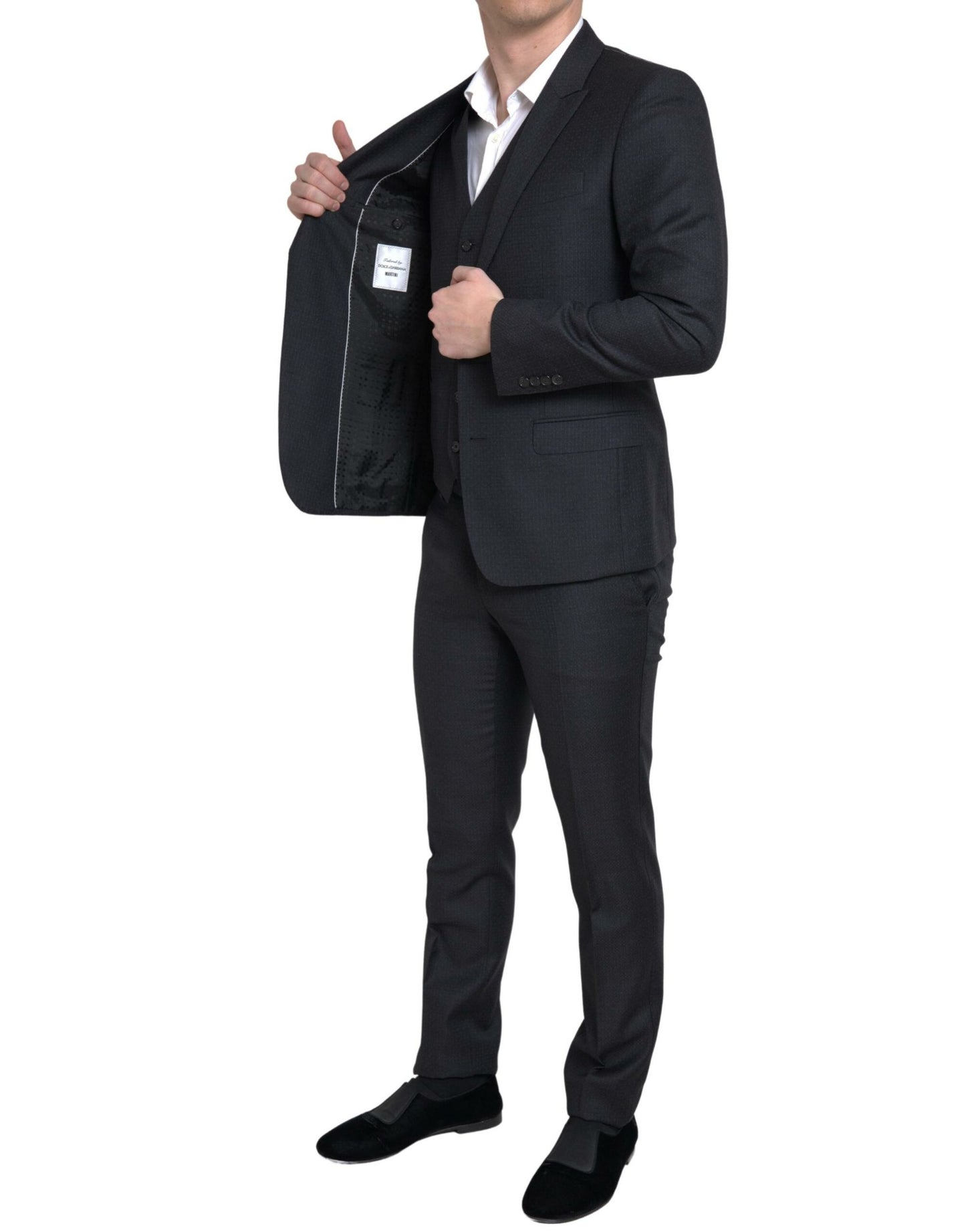 Dark Gray 3 Piece Single Breasted MARTINI Suit