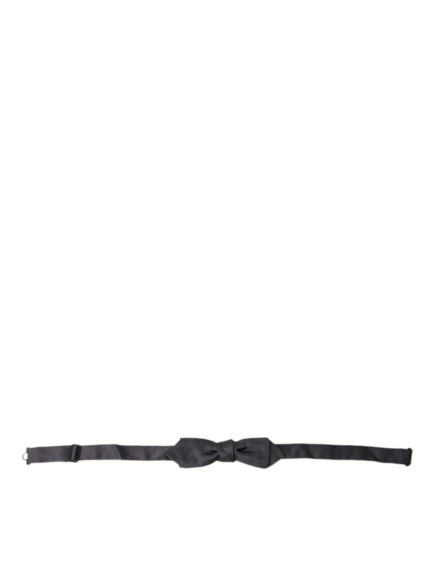 Dark Gray Silk Adjustable Neck Men Papillon Bow Tie