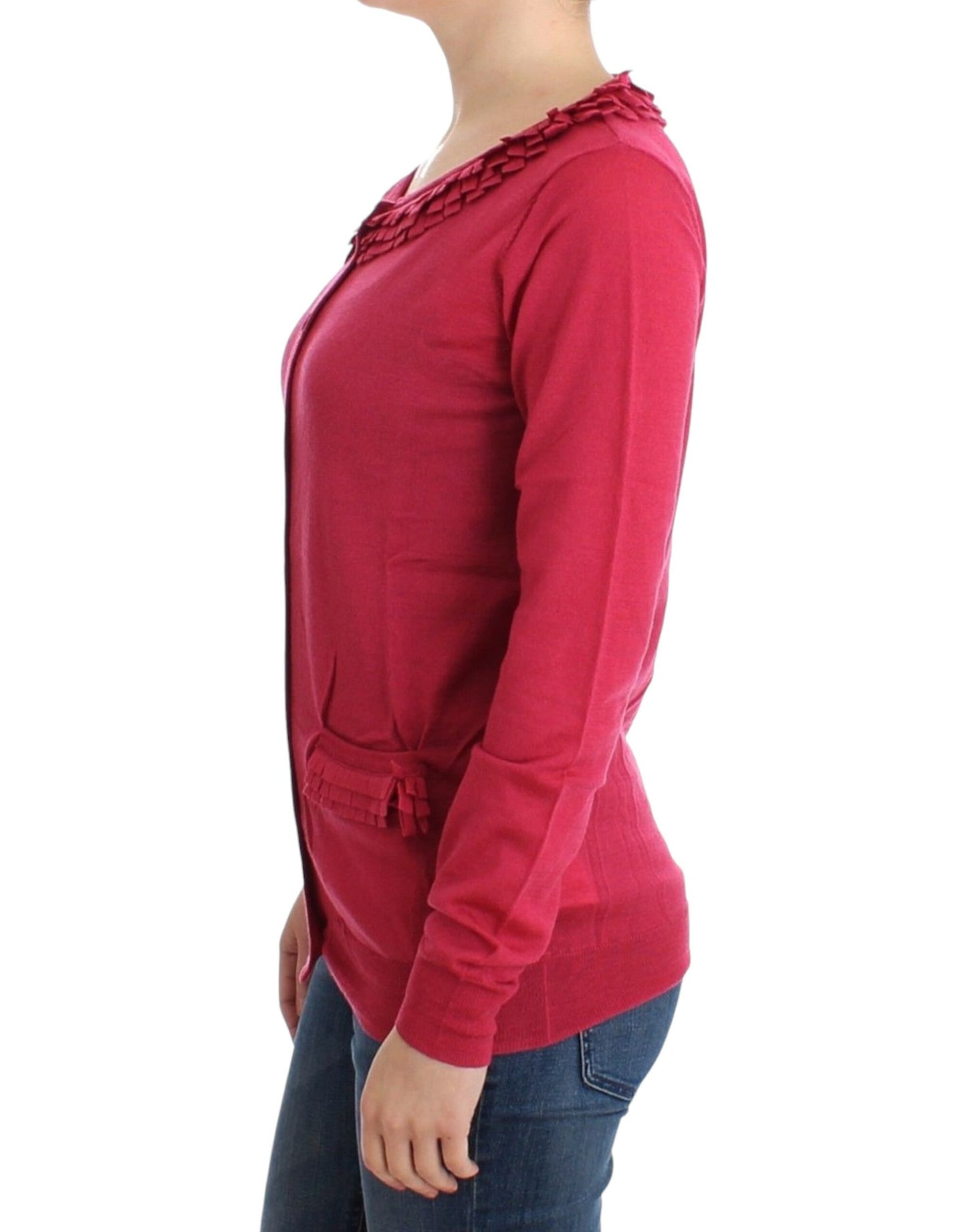Pink wool cardigan