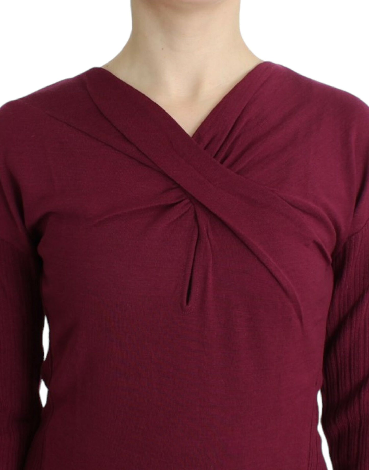 Purple knitted wool sweater