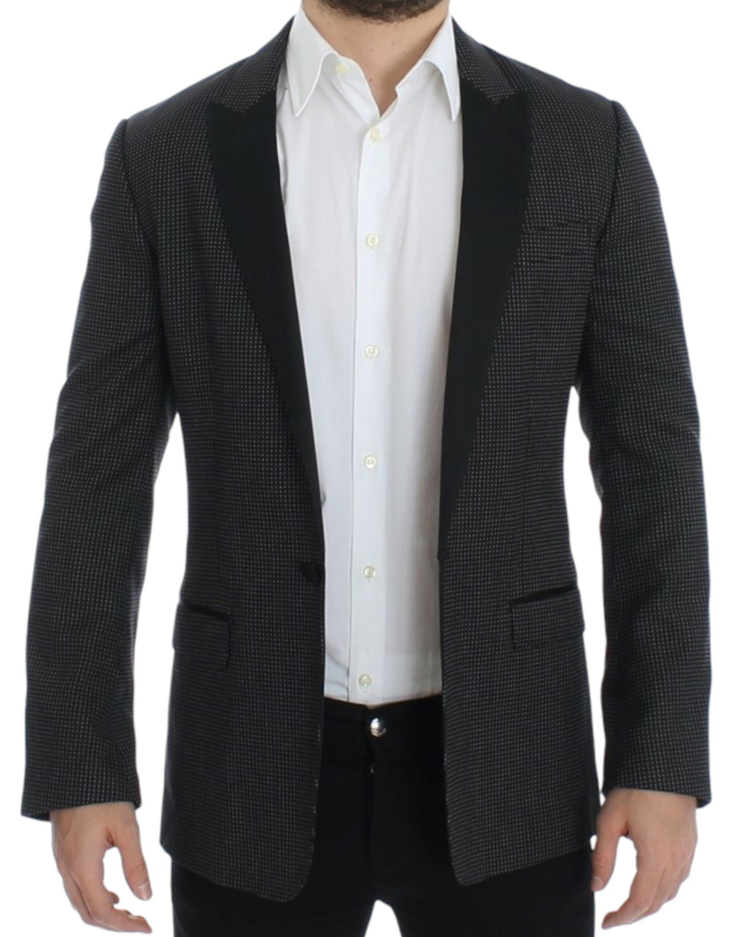 Dark Gray Wool Silk Slim MARTINI Jacket Blazer