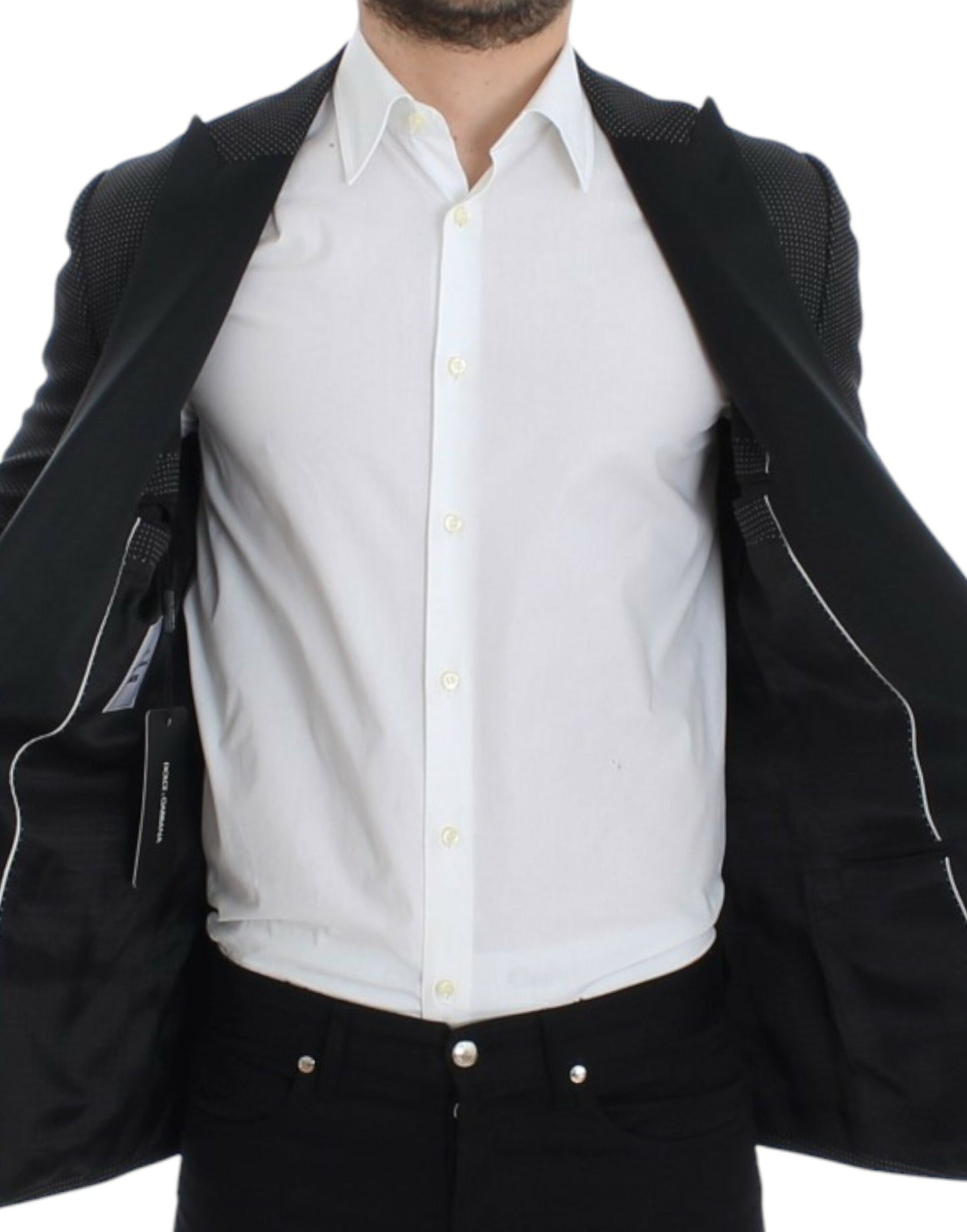 Dark Gray Wool Silk Slim MARTINI Jacket Blazer