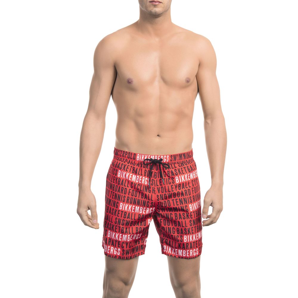 Blue Polyester Men Swimsuit