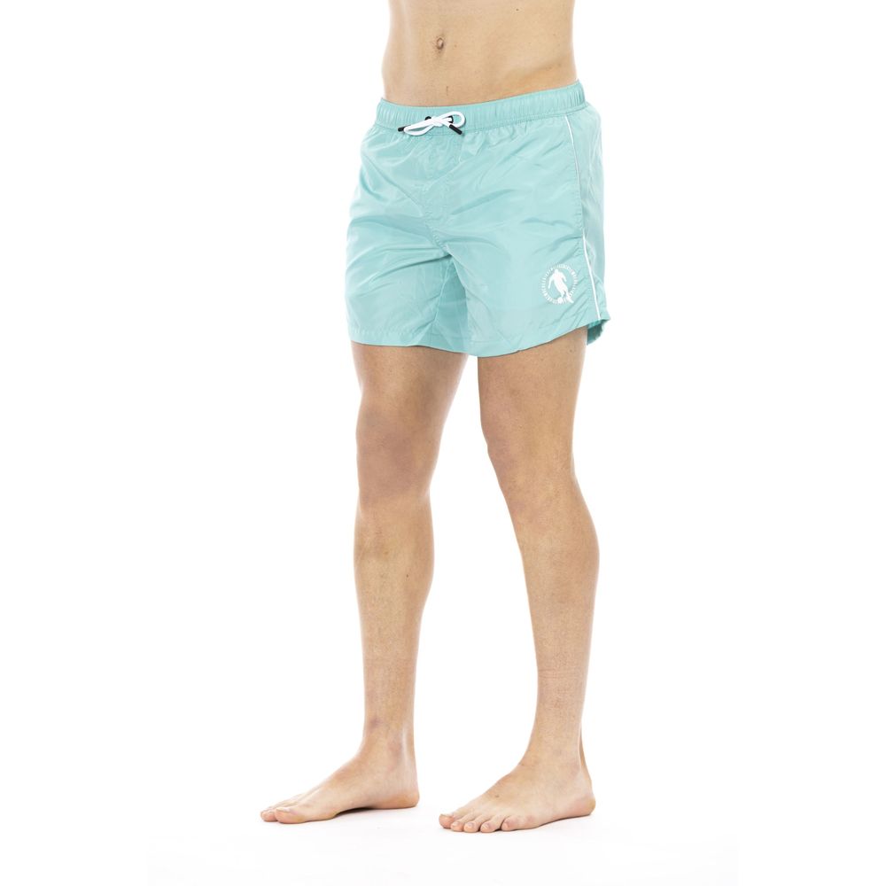 Black Polyester Men Swimsuit