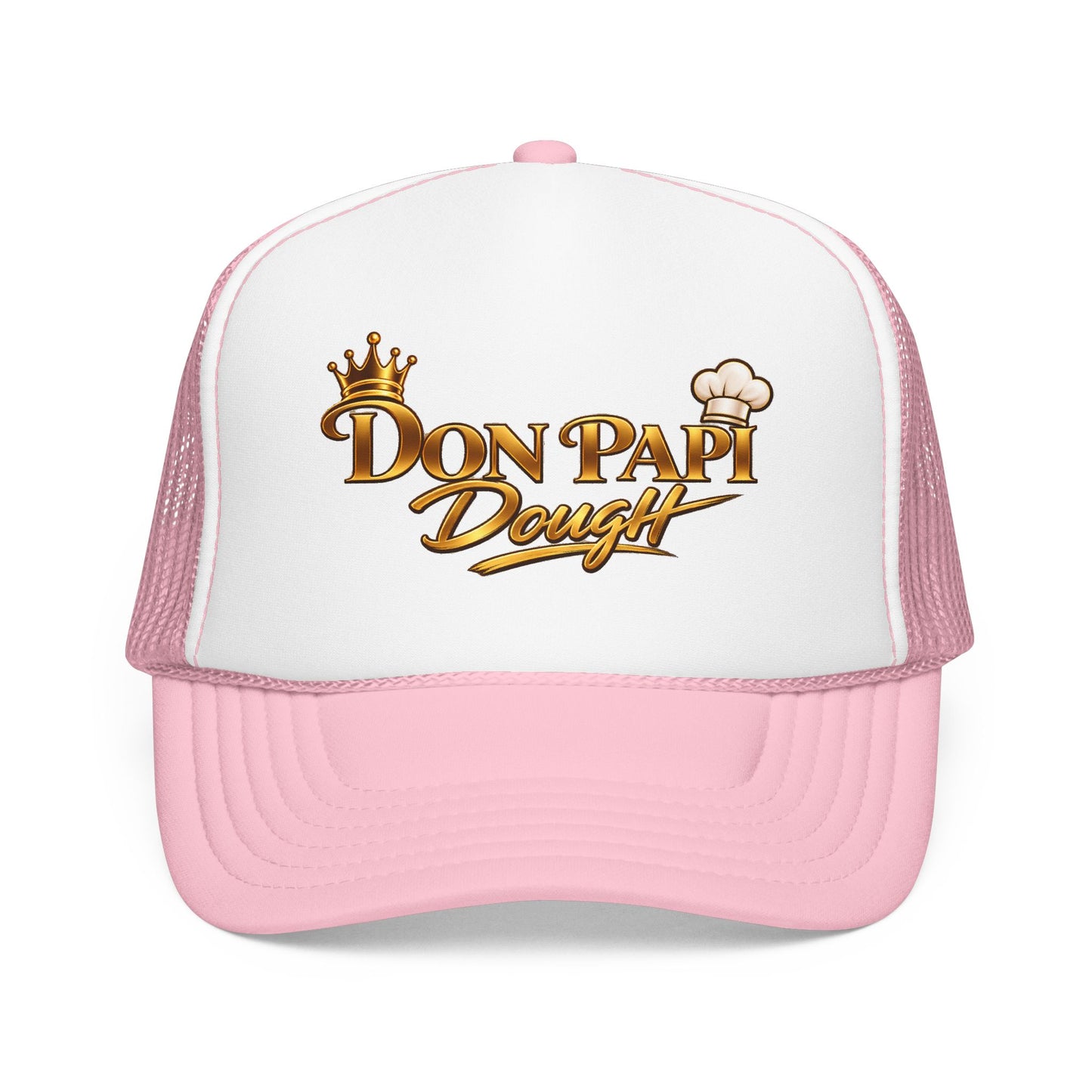 Don Papi Dough Trucker Hat - Gold Script Logo Foam Mesh Cap