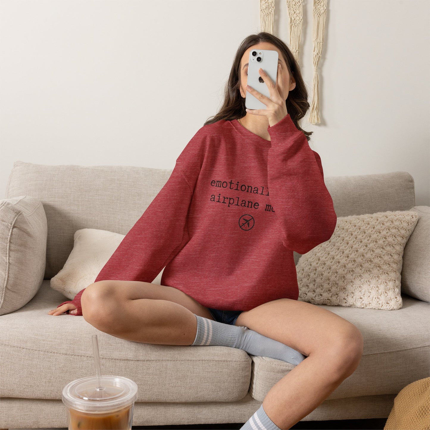Emotionally on Airplane Mode Sweatshirt | Unisex Sweatshirt