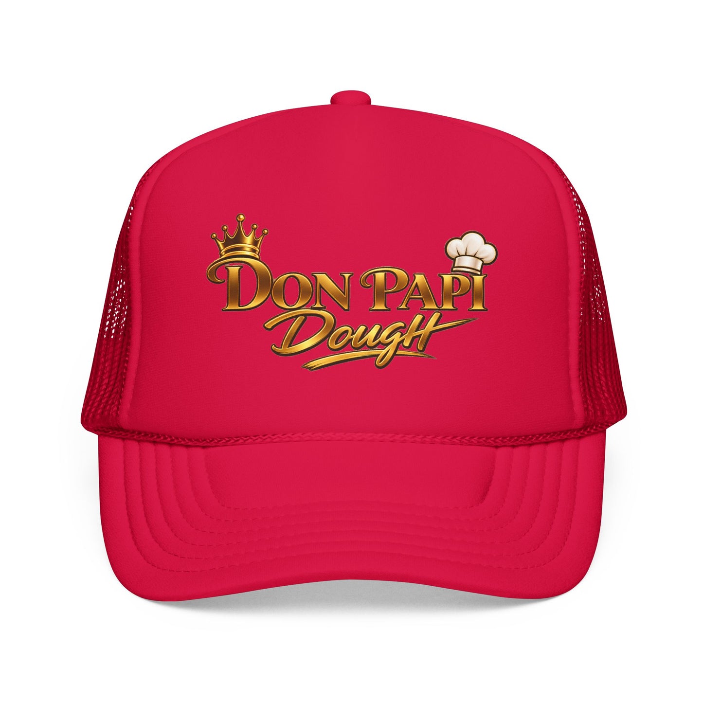 Don Papi Dough Trucker Hat - Gold Script Logo Foam Mesh Cap