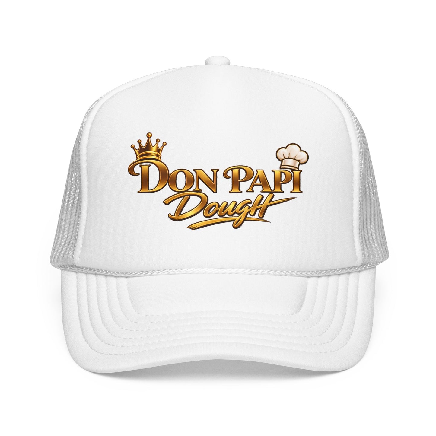 Don Papi Dough Trucker Hat - Gold Script Logo Foam Mesh Cap