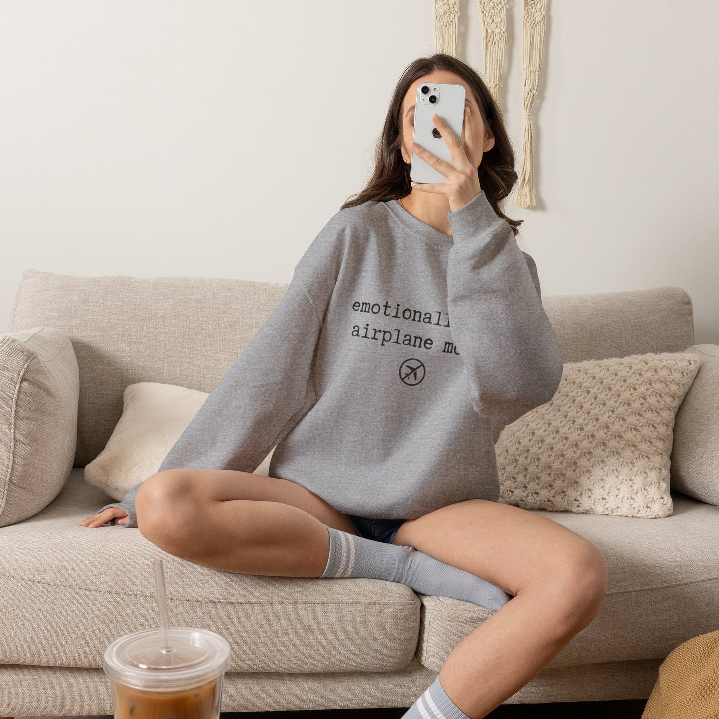 Emotionally on Airplane Mode Sweatshirt | Unisex Sweatshirt
