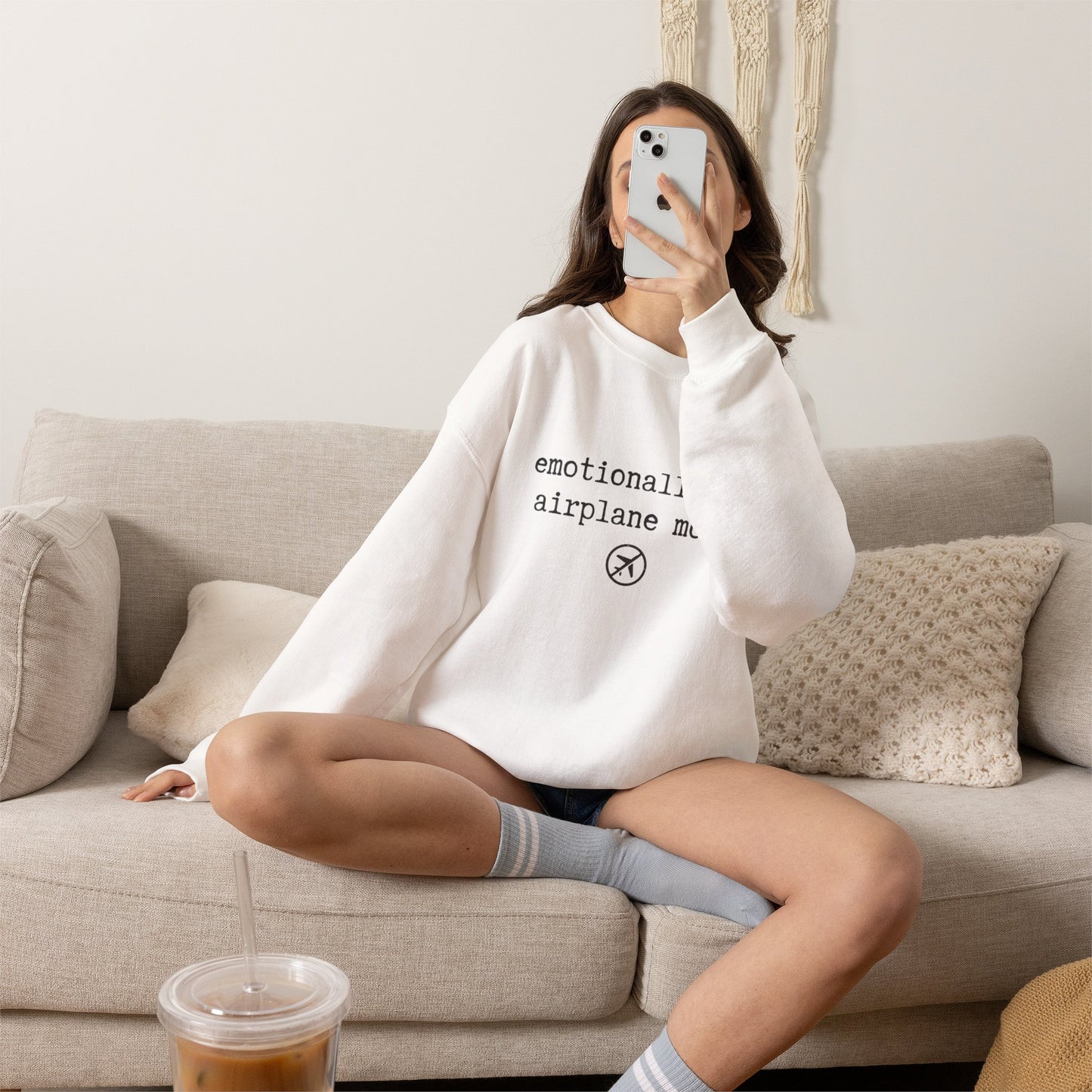 Emotionally on Airplane Mode Sweatshirt | Unisex Sweatshirt