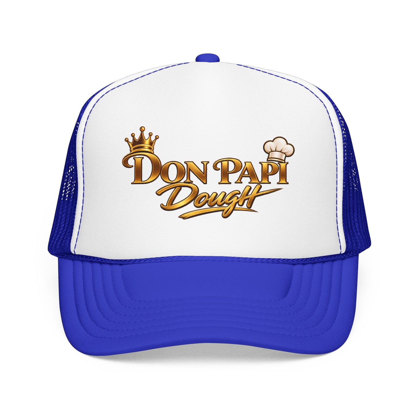 Don Papi Dough Trucker Hat - Gold Script Logo Foam Mesh Cap