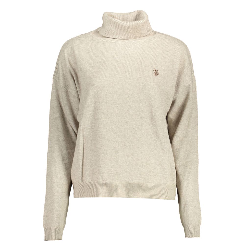 Beige Fabric Women's Sweater