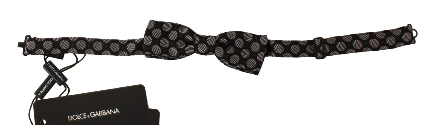 Dark Gray Silk Polka Dot Jacquard Men Bow Tie Papillon