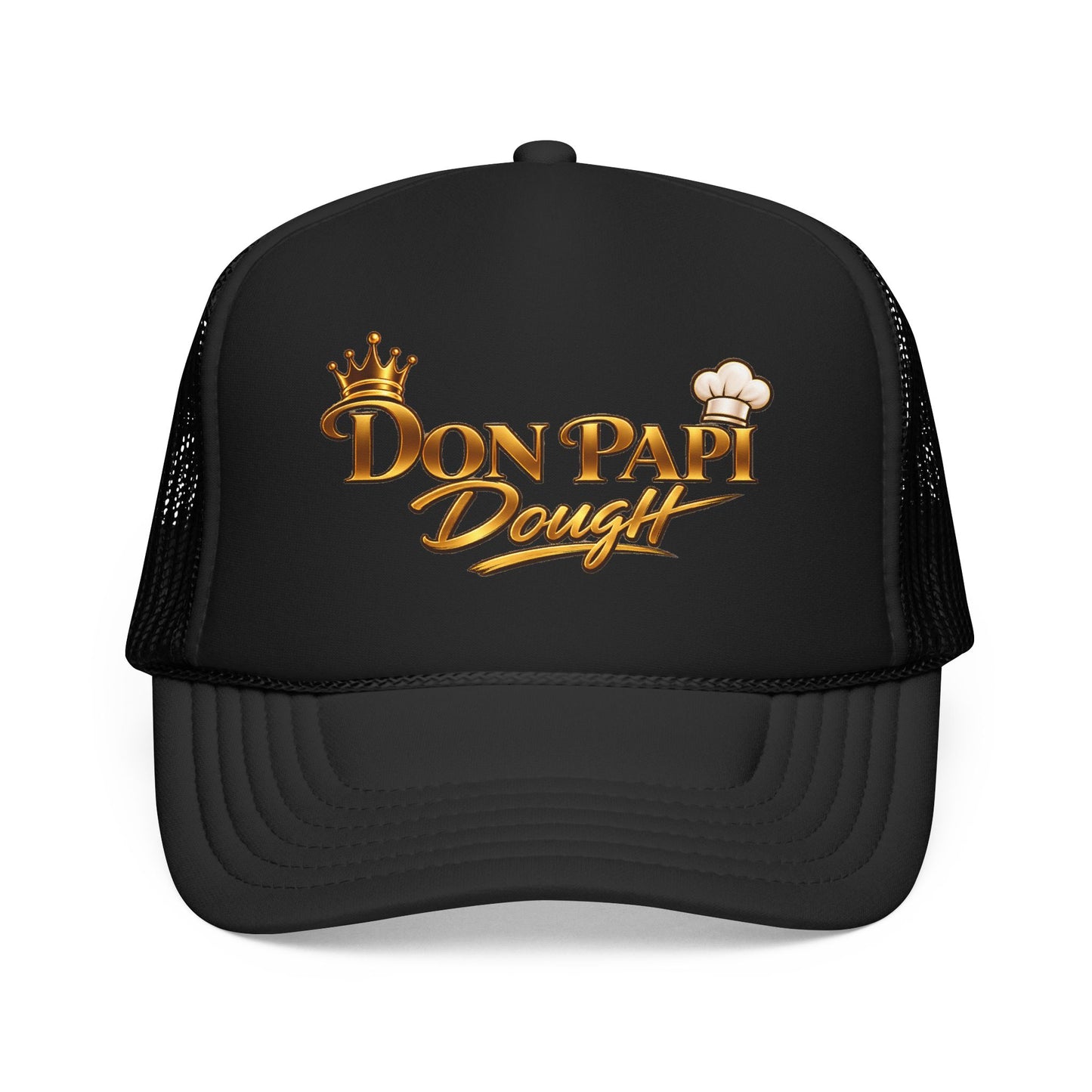 Don Papi Dough Trucker Hat - Gold Script Logo Foam Mesh Cap