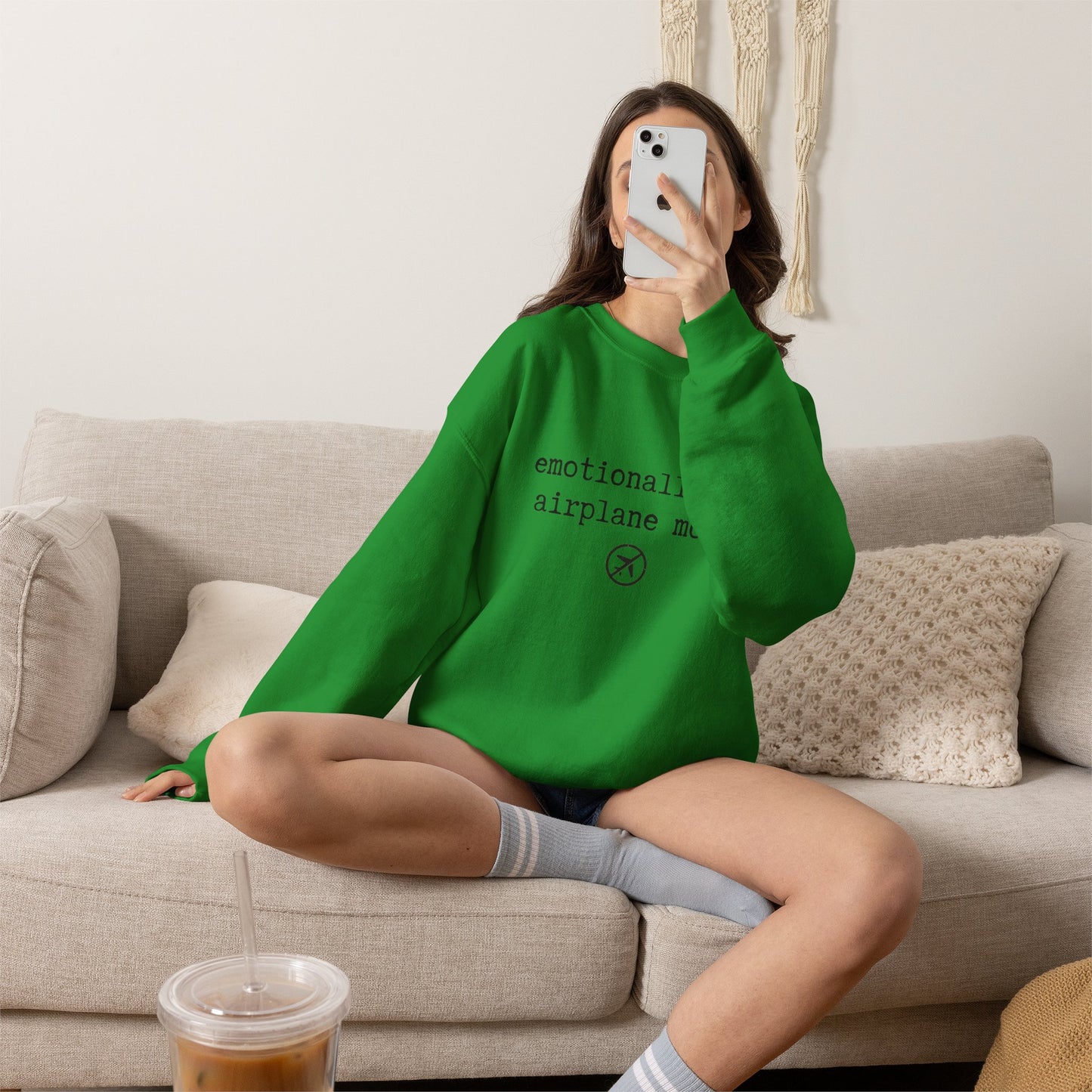 Emotionally on Airplane Mode Sweatshirt | Unisex Sweatshirt
