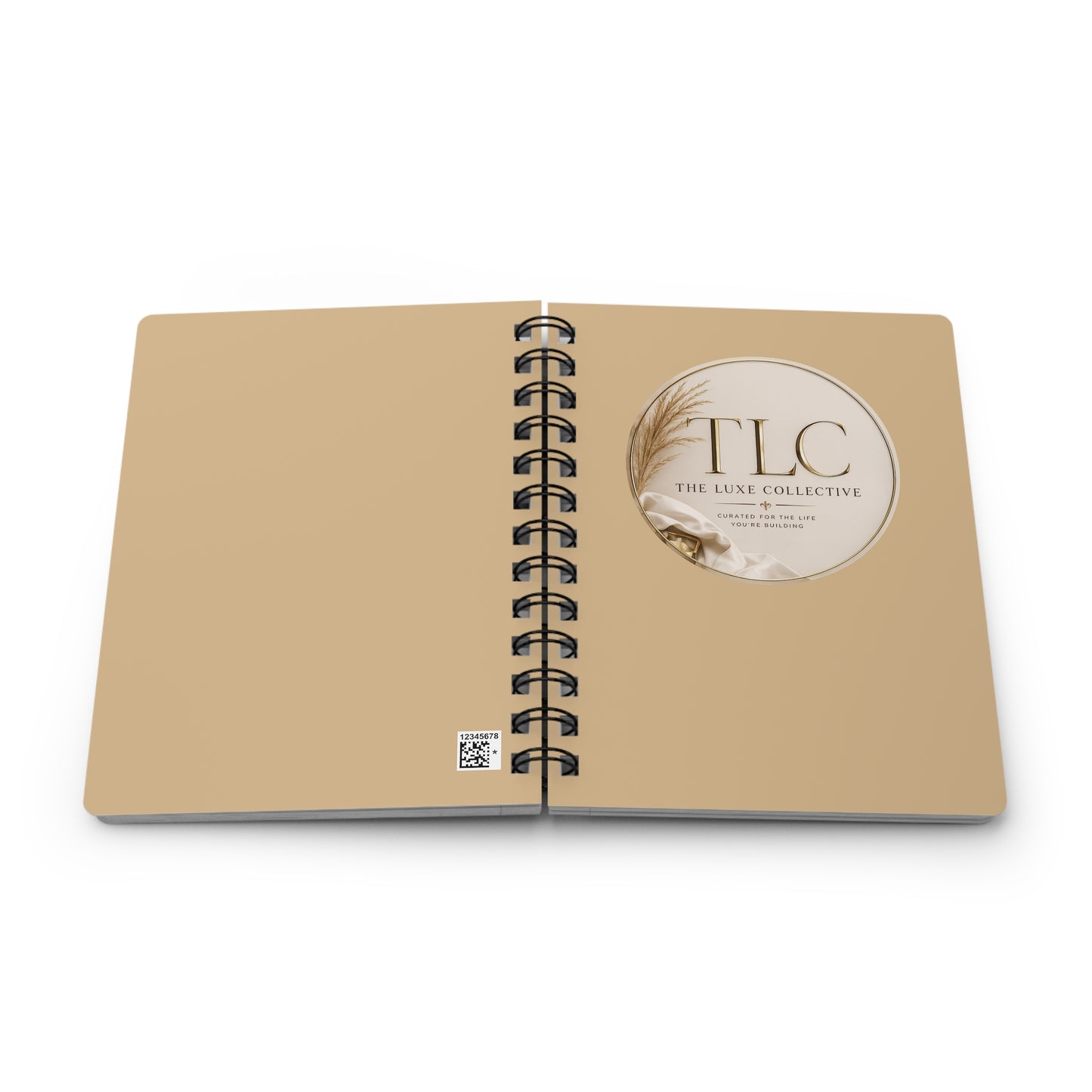 TLC The Luxe Collective Spiral Journal — Neutral Boho Notebook for Journaling, Notes & Planning