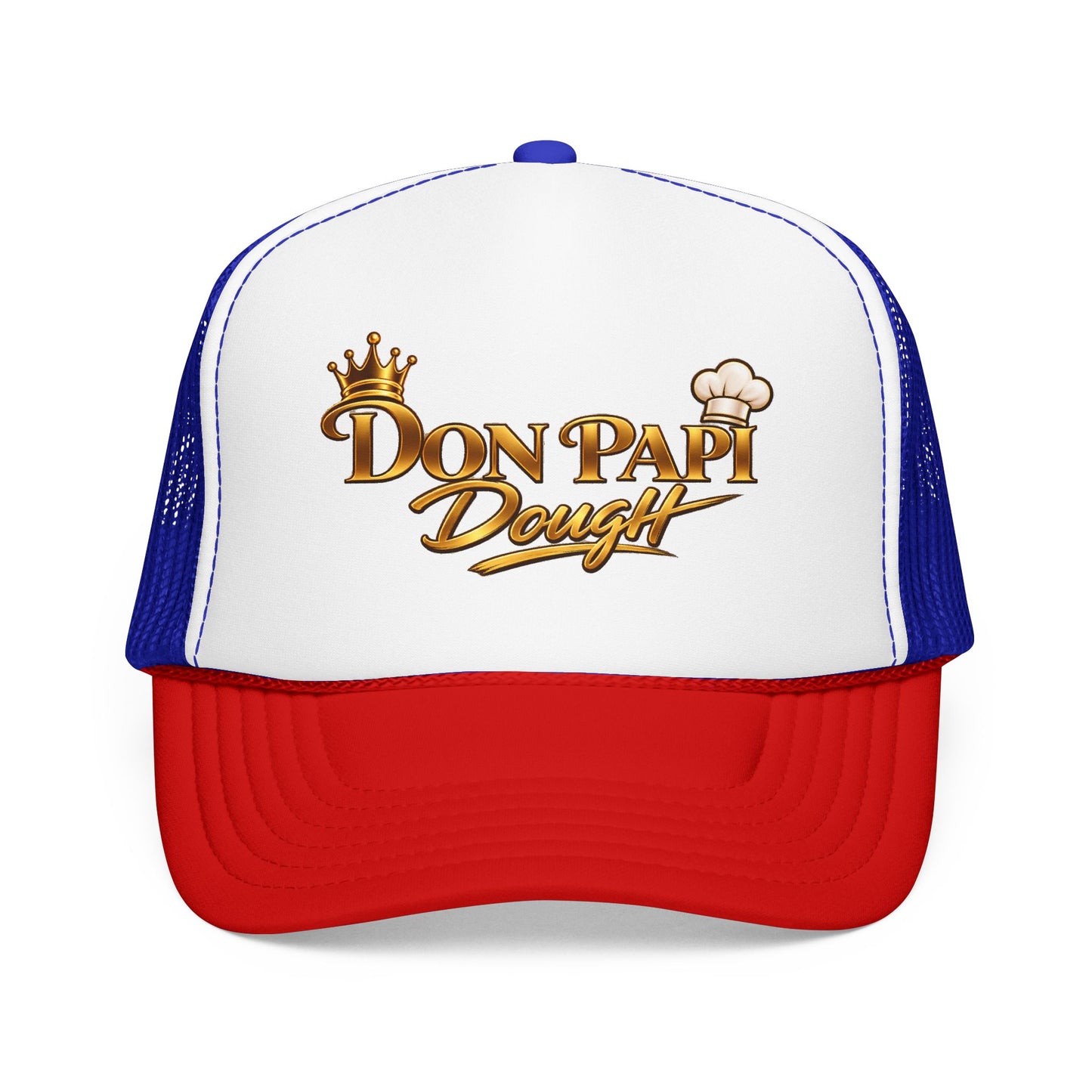 Don Papi Dough Trucker Hat - Gold Script Logo Foam Mesh Cap
